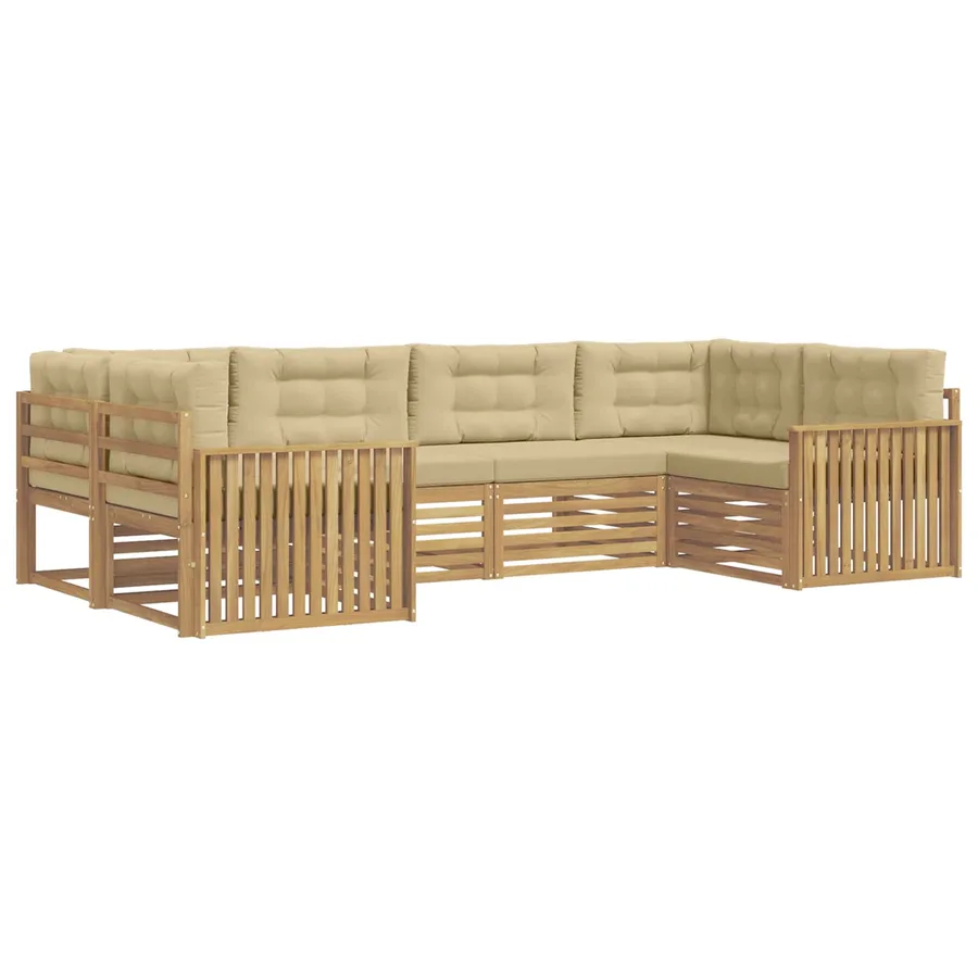 Ensemble de canapés d'extérieur 6 pc Blanc et Beige - 2
