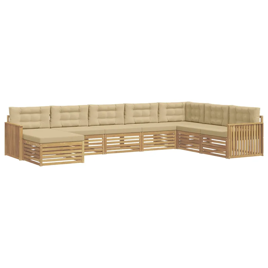 Ensemble de canapés d'extérieur 8 pc Blanc et Beige - 2