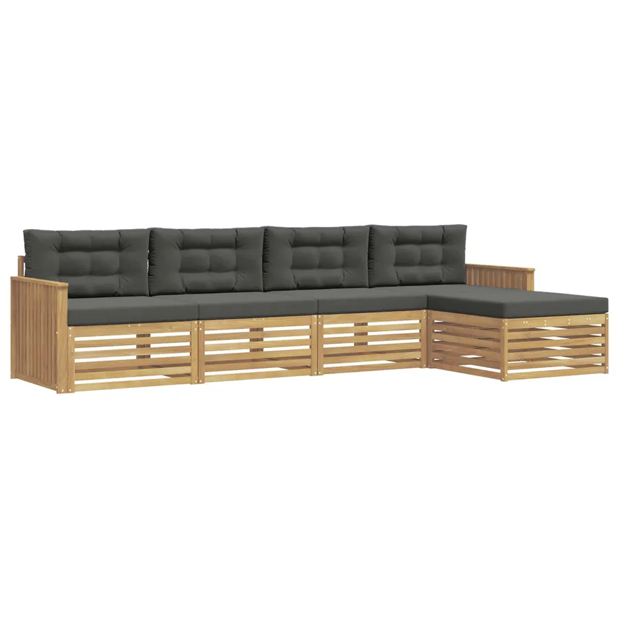 Ensemble de canapés d'extérieur 5 pc Blanc et anthracite - 2