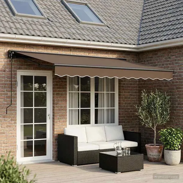 Auvent rétractable manuel Taupe 4,5 × 3,5 m