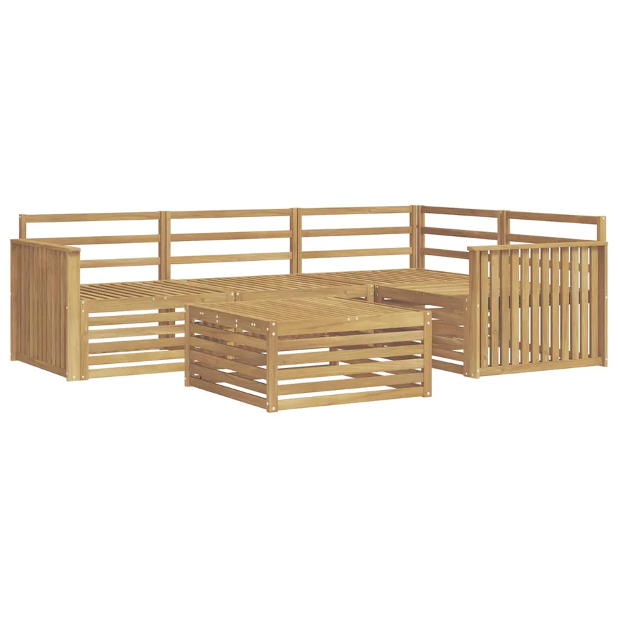 Ensemble de canapés d'extérieur 5 pc Blanc Bois d'Acacia Massif - 2