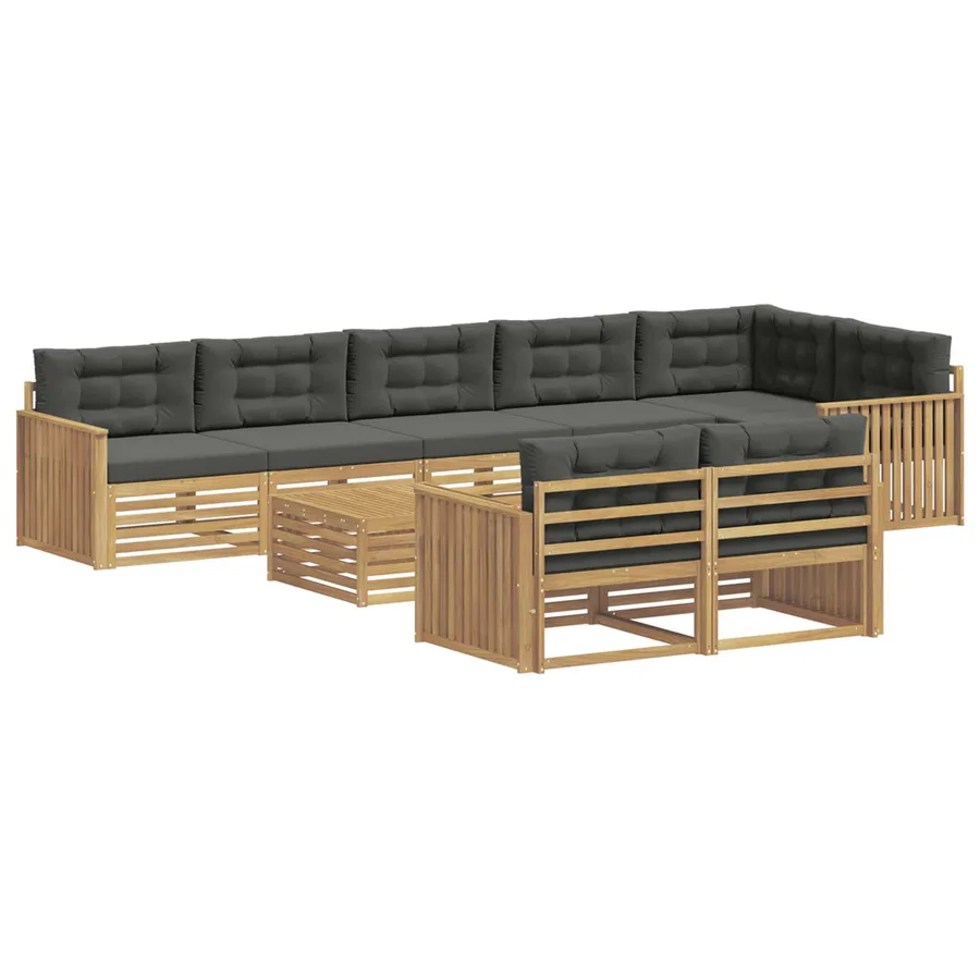 Ensemble de canapés d'extérieur 9 pc Blanc et anthracite - 2