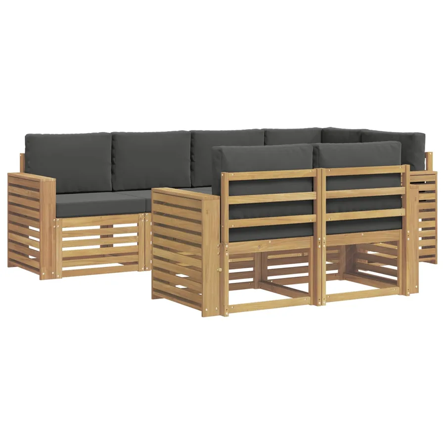 Ensemble de canapés d'extérieur 7 pcs Blanc et anthracite - 2