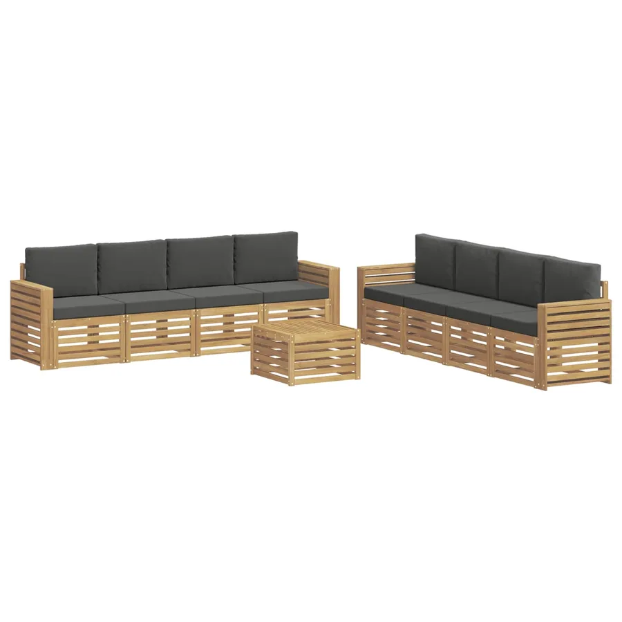 Ensembles de canapés 9 pcs Blanc et anthracite 59 x 59 x 37 cm - 2