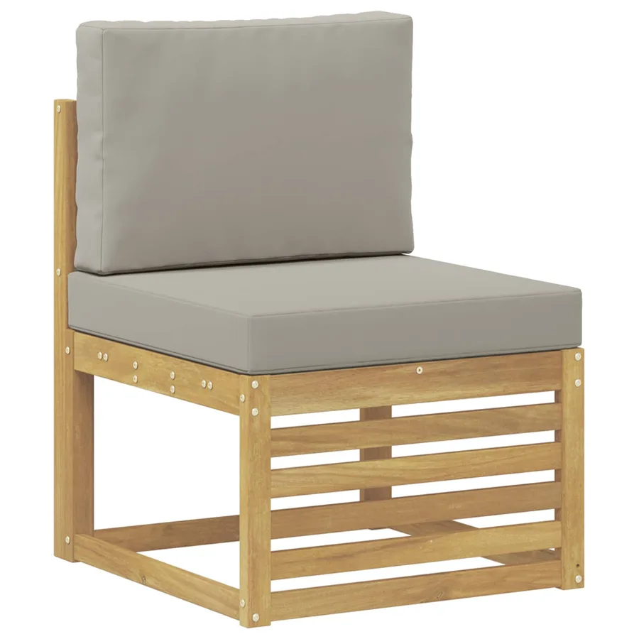 Ensemble de canapés d'extérieur 6 pcs Blanc et gris clair - 3