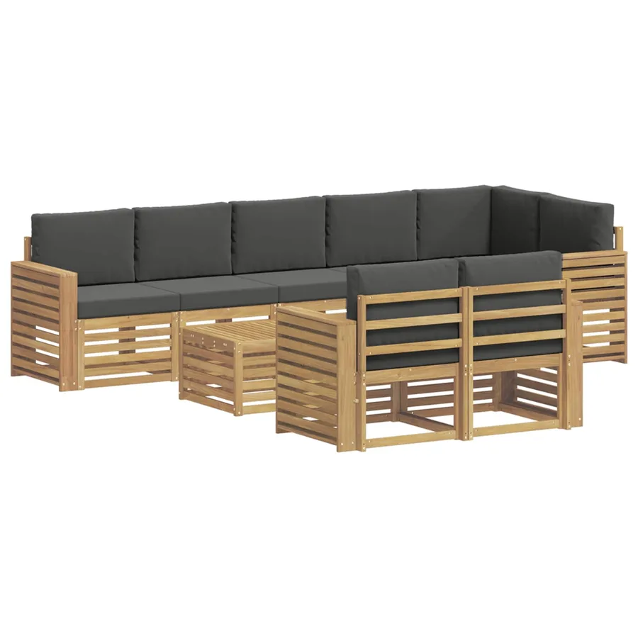 Ensemble de canapés d'extérieur 9 pcs Blanc et anthracite - 2