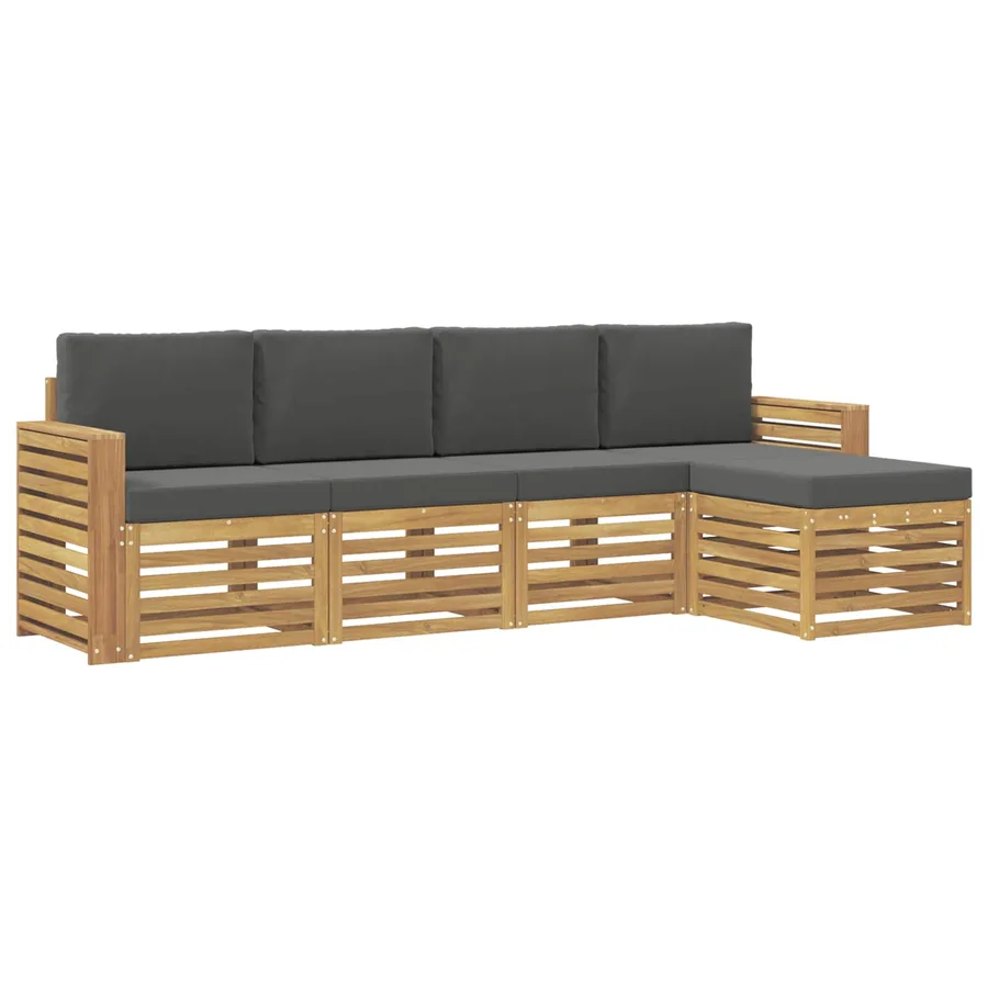 Ensemble de canapés d'extérieur 5 pcs Blanc et anthracite - 2