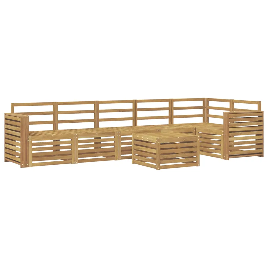 Ensemble de canapés d'extérieur 7 pcs Blanc 59 x 59 x 37 cm - 2
