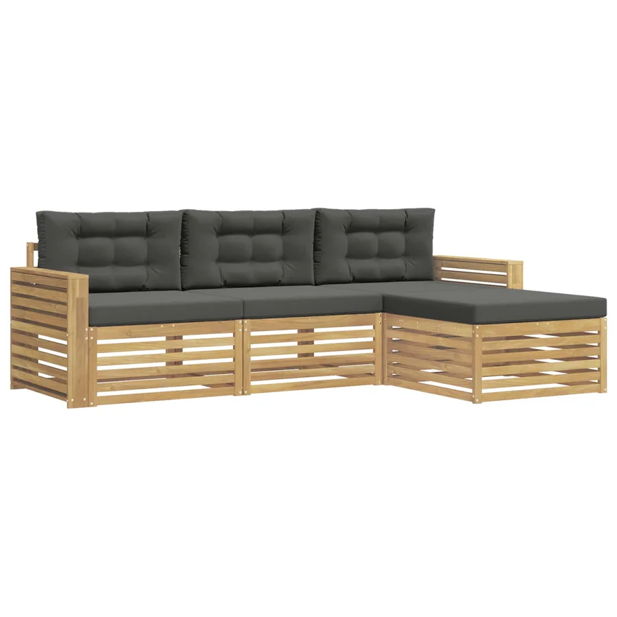 Ensemble de canapés d'extérieur 4 pc Blanc et anthracite - 2