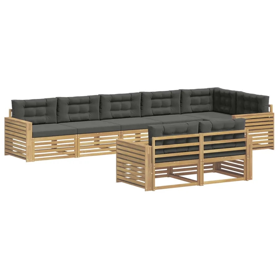 Ensemble de canapés d'extérieur 8 pc Blanc et anthracite - 2