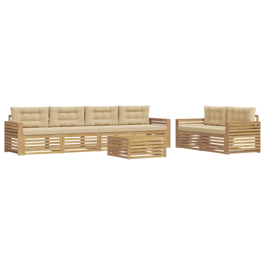 Ensemble de canapés d'extérieur 7 pc Blanc et Beige - 2