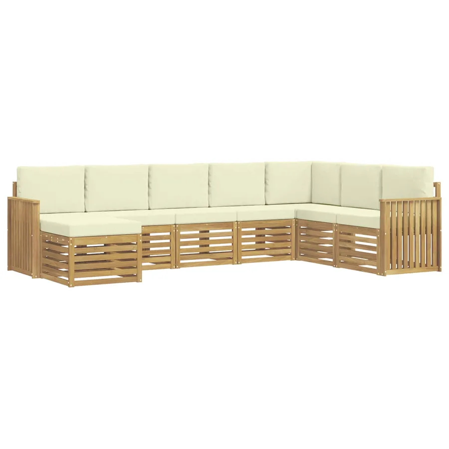 Ensemble de canapés d'extérieur 8 pcs Blanc et crème - 2