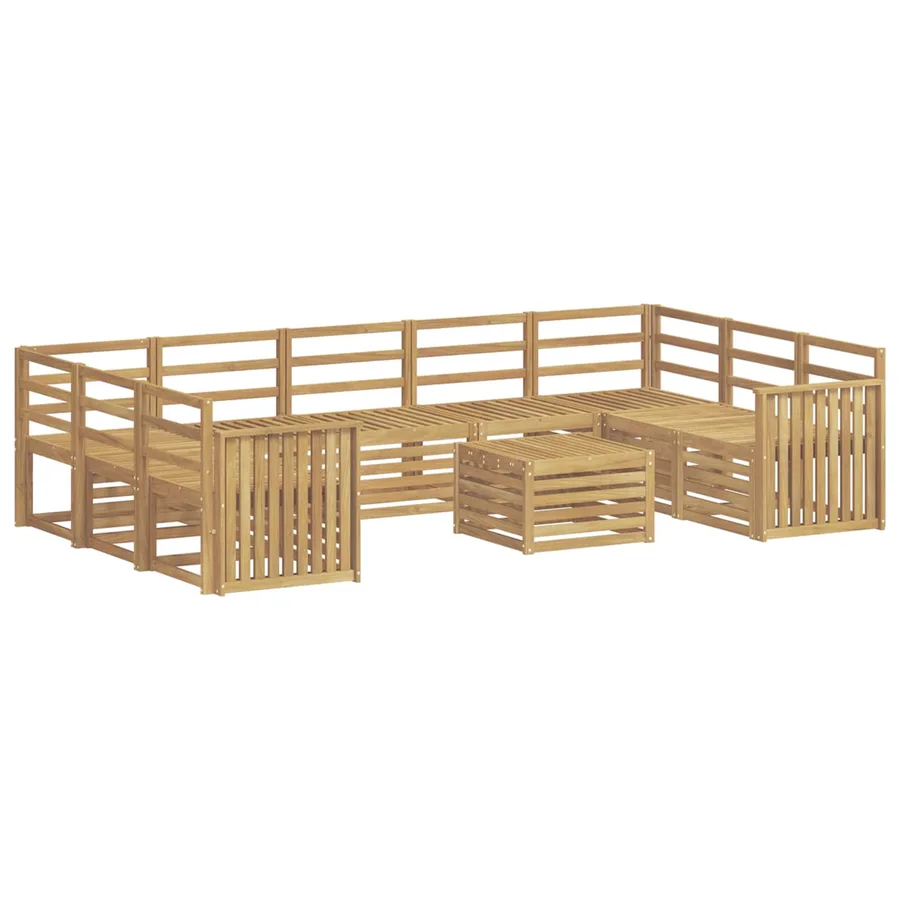 Ensemble de canapés d'extérieur 10 pcs Blanc 59 x 59 x 37 cm - 2