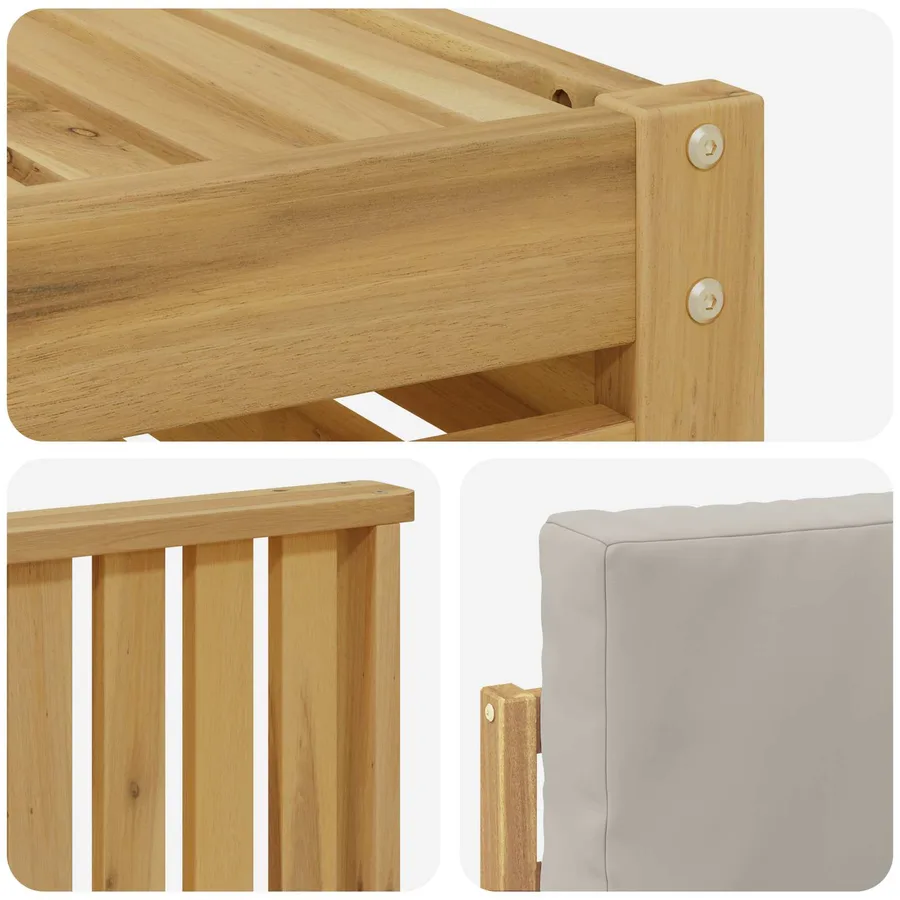 Ensemble de canapés d'extérieur 7 pcs Blanc et gris clair - 7