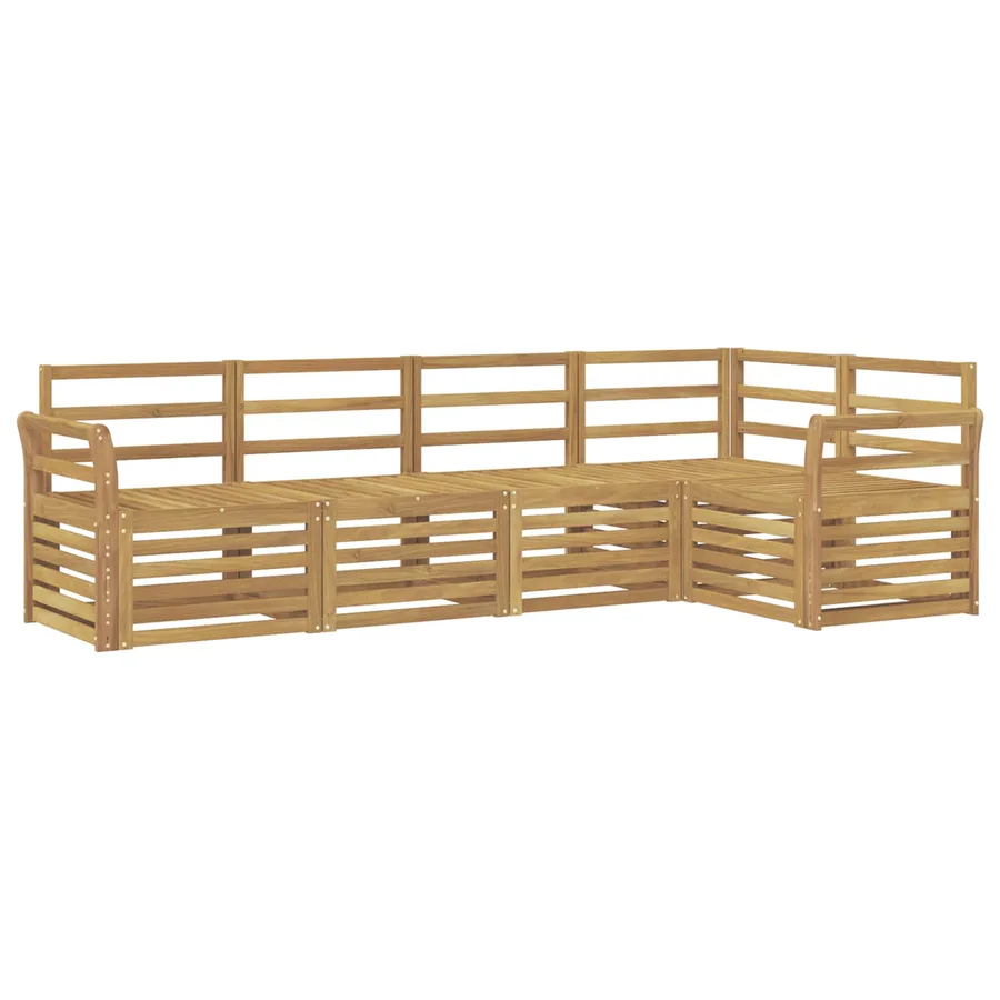 Ensemble de canapés d'extérieur 5 pcs Blanc 249 x 130,5 x 73 cm - 2