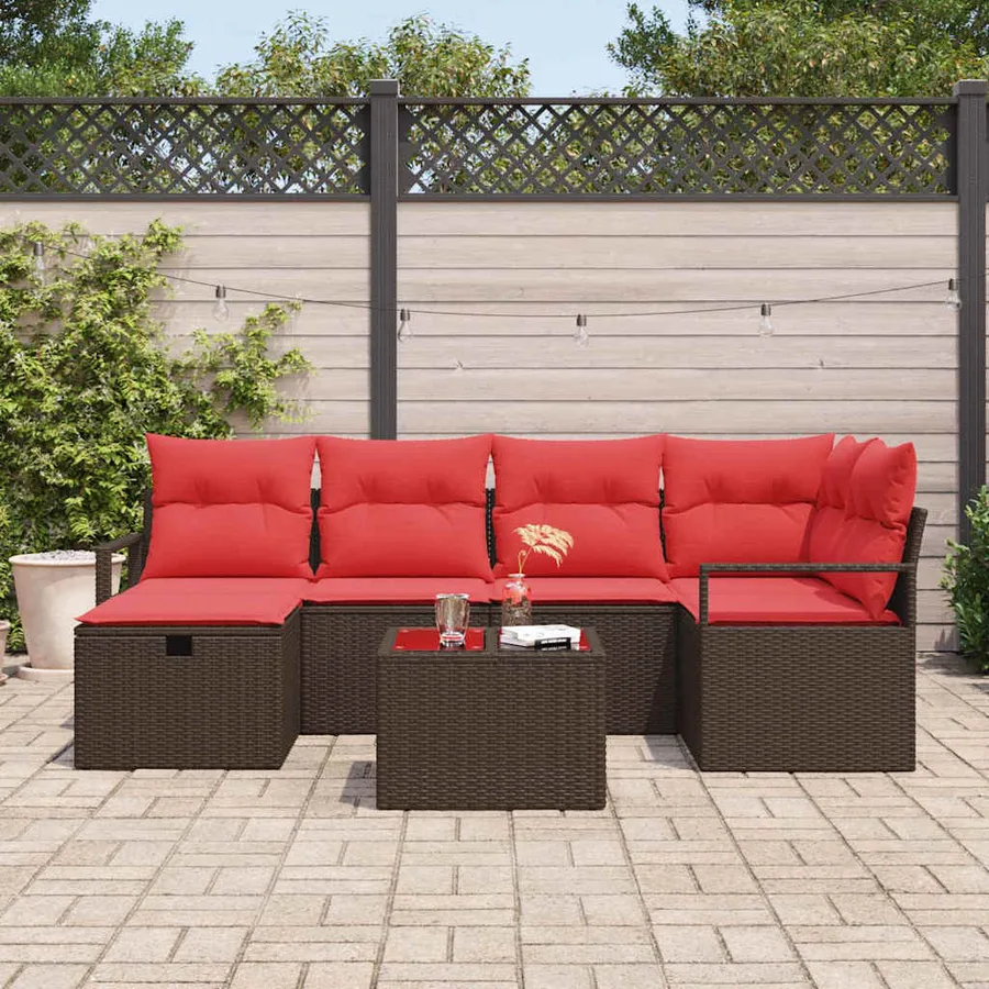 Ensemble de canapé de jardin avec coussin polyrotin - 3