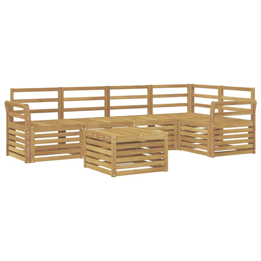 Ensemble de canapés d'extérieur 6 pcs Blanc 59 x 59 x 37 cm - 2