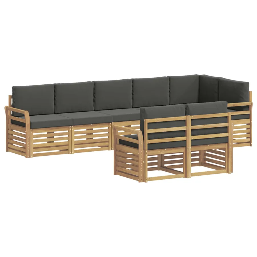Ensemble de canapés d'extérieur 8 pcs Blanc et anthracite - 2