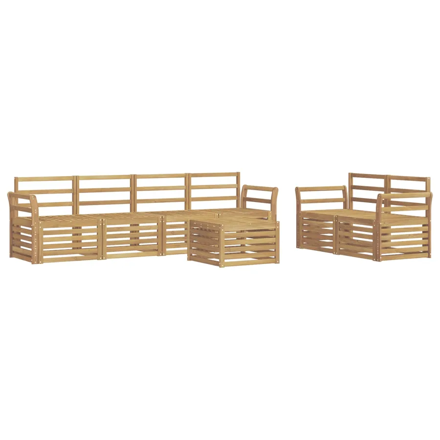 Ensemble de canapés d'extérieur 7 pcs Blanc - 2