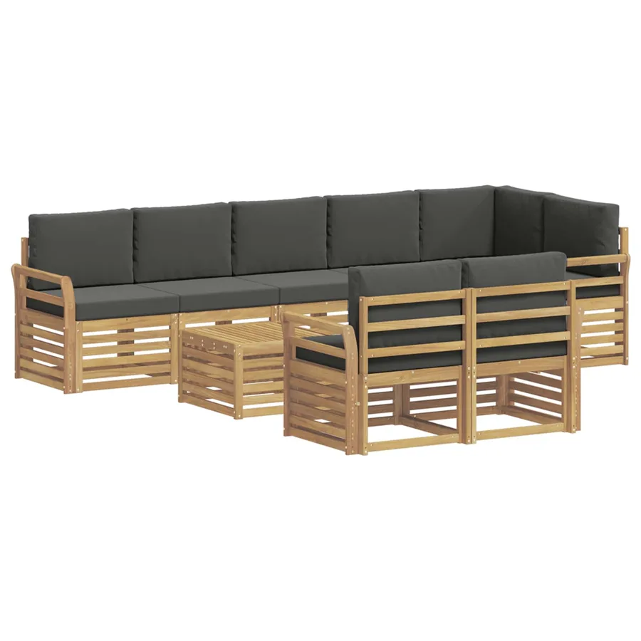 Ensemble de canapés d'extérieur 9 pcs Blanc et anthracite - 2