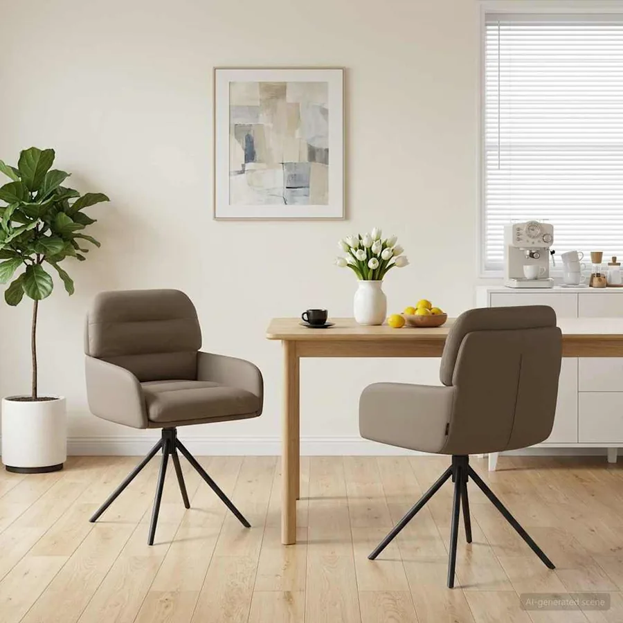 Chaises de salle à manger pivotantes 2 pcs Simili cuir