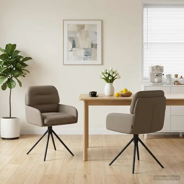 Chaises de salle à manger pivotantes 2 pcs Simili cuir