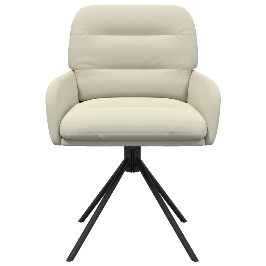 Chaises de salle à manger pivotantes 4 pcs Simili cuir Crème - 3
