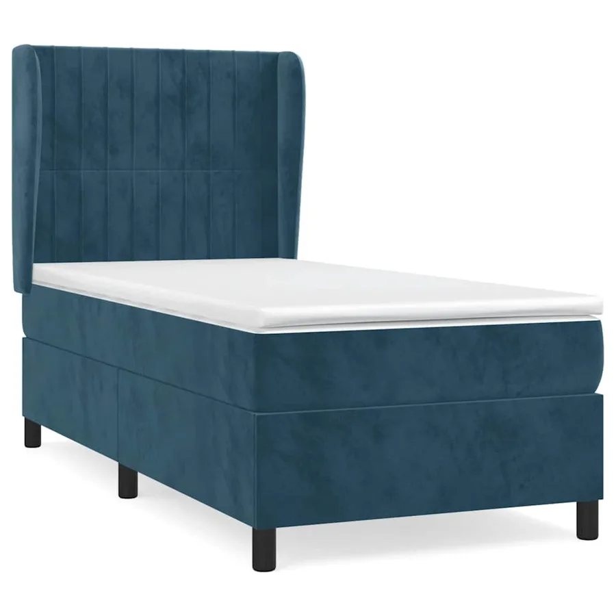 Sommier à lattes de lit avec matelas Bleu foncé 90x200 cm - 2