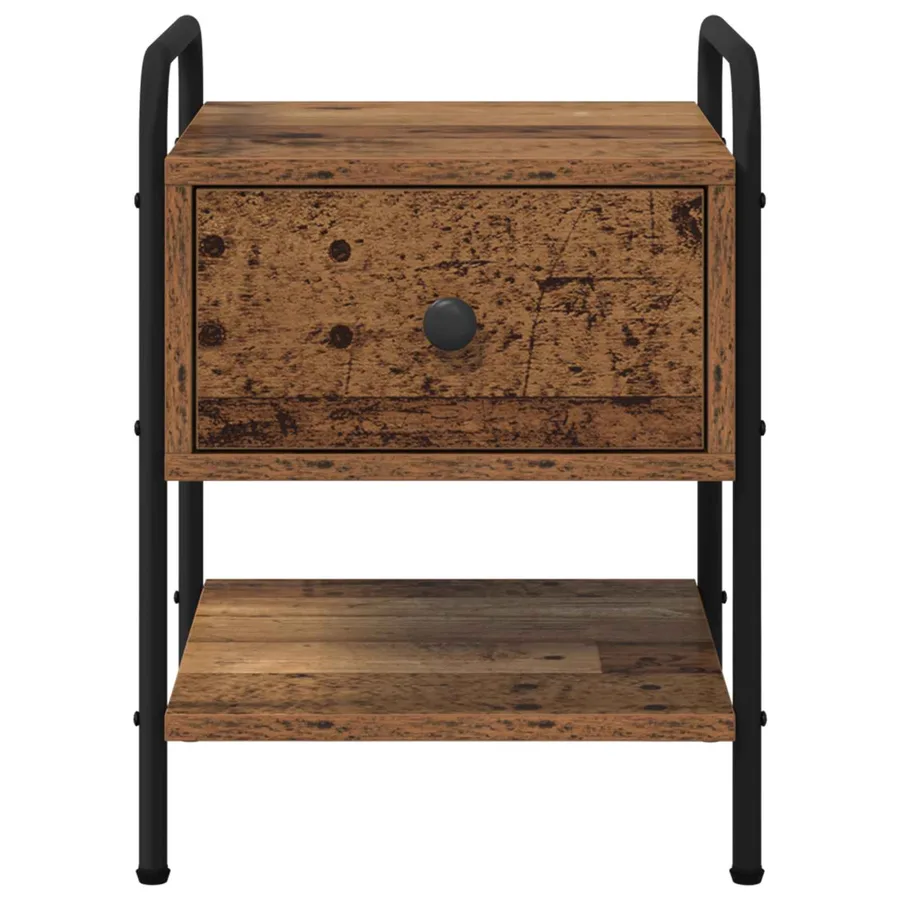 Table de chevet Bois ancien Bois d'ingénierie - 5