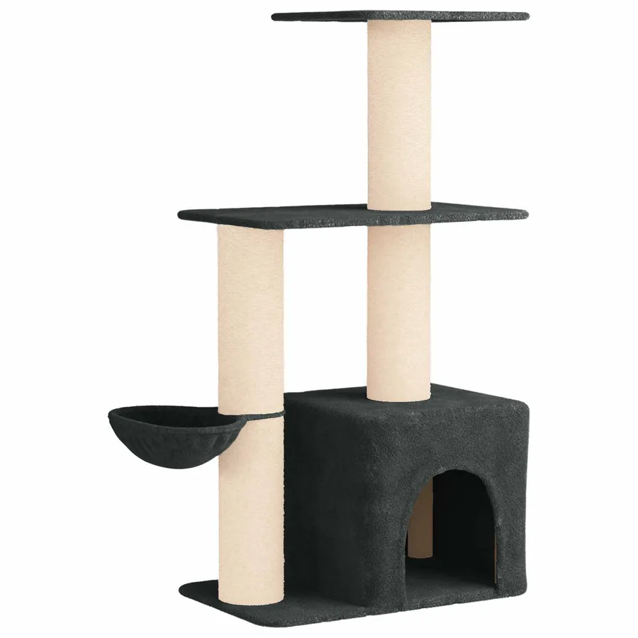 Arbre à chat avec poteaux à griffer en sisal Gris foncé 133 cm - 2