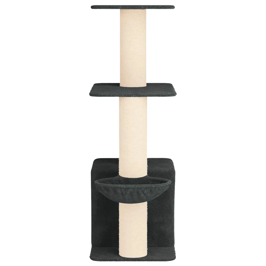 Arbre à chat avec poteaux à griffer en sisal Gris foncé 133 cm - 5