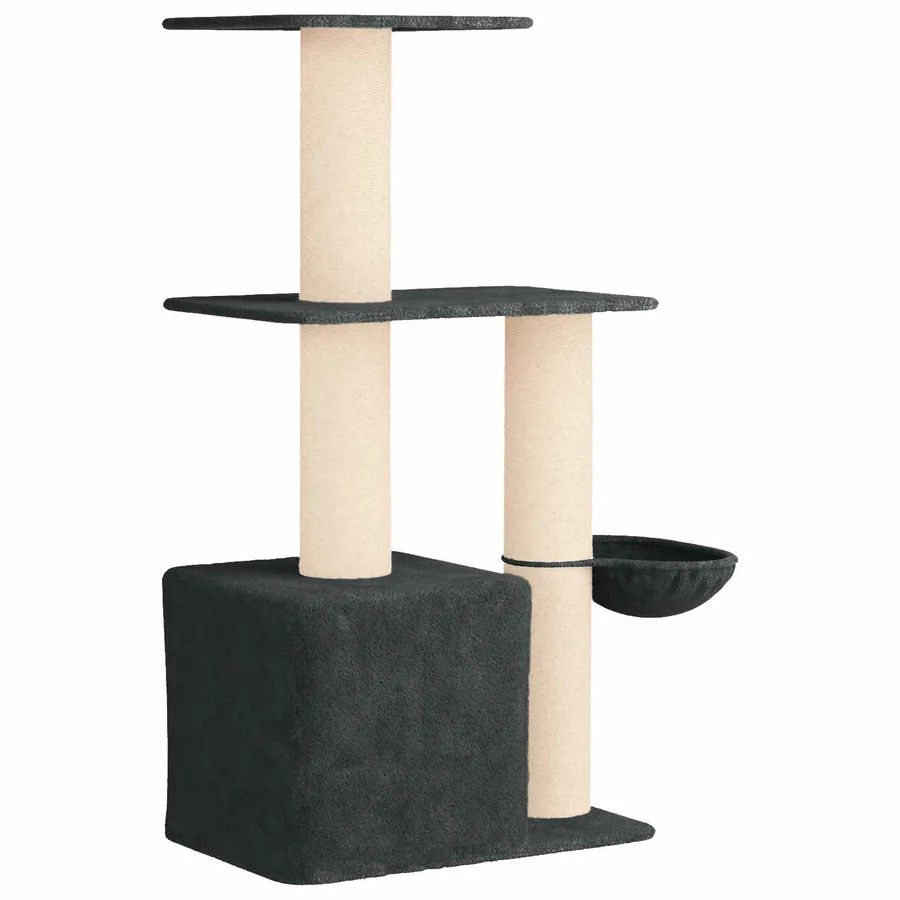 Arbre à chat avec poteaux à griffer en sisal Gris foncé 133 cm - 6