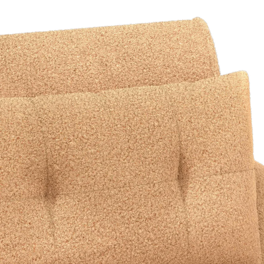 Canapé love seat avec capitonnage en boutons Beige Bouclé - 7