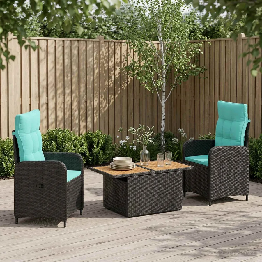 Ensemble de repas extérieur 3 pcs polyrotin - 3