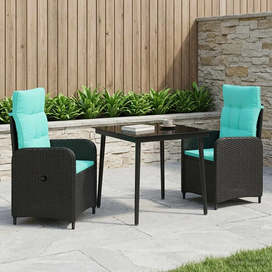 Ensemble de Tables Basses avec coussin avec oreiller 3 pcs