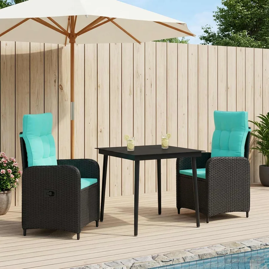 Ensemble de Tables Basses avec coussin avec oreiller 3 pcs - 3
