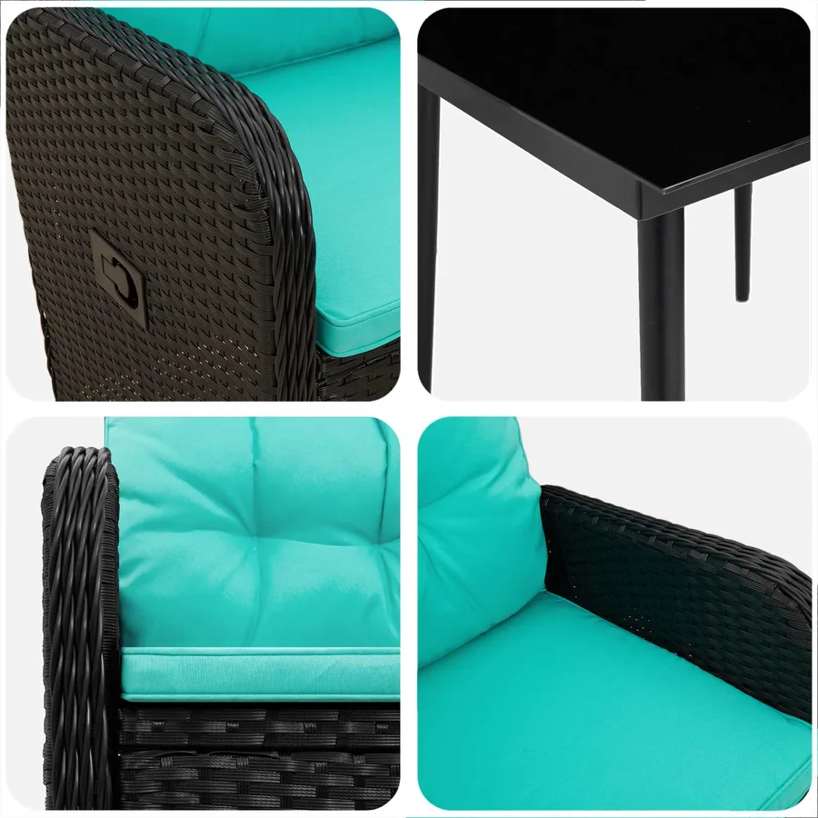 Ensemble de Tables Basses avec coussin avec oreiller 3 pcs - 7