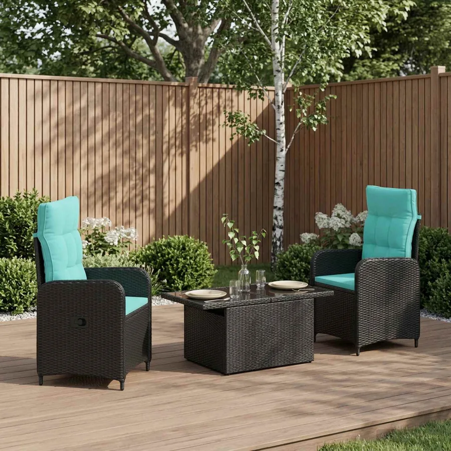 Ensemble de repas extérieur 3 pcs polyrotin - 3
