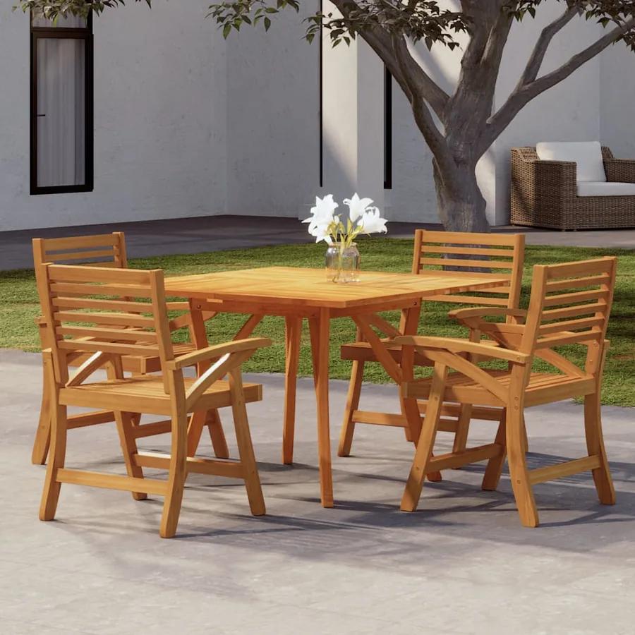 Ensemble à manger de jardin 5 pcs Bois d'acacia solide