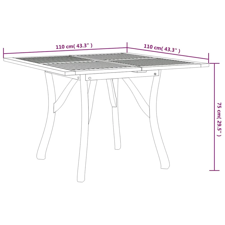 Ensemble à manger de jardin 5 pcs Bois d'acacia solide - 10