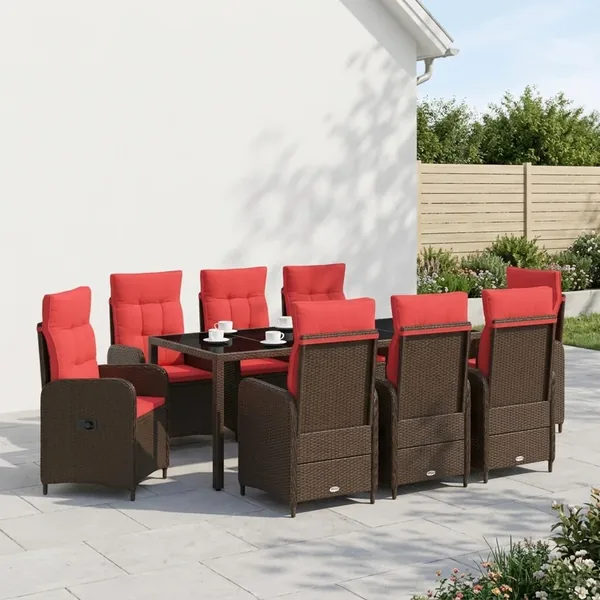 Ensemble de repas extérieur 9 pcs polyrotin