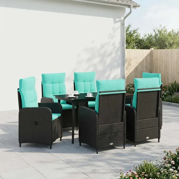 Ensemble de Tables Basses avec coussin avec oreiller 7 pcs