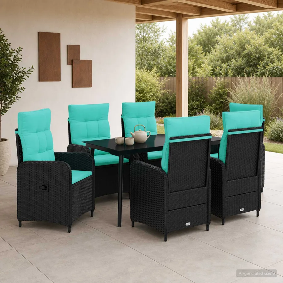 Ensemble de Tables Basses avec coussin avec oreiller 7 pcs - 3