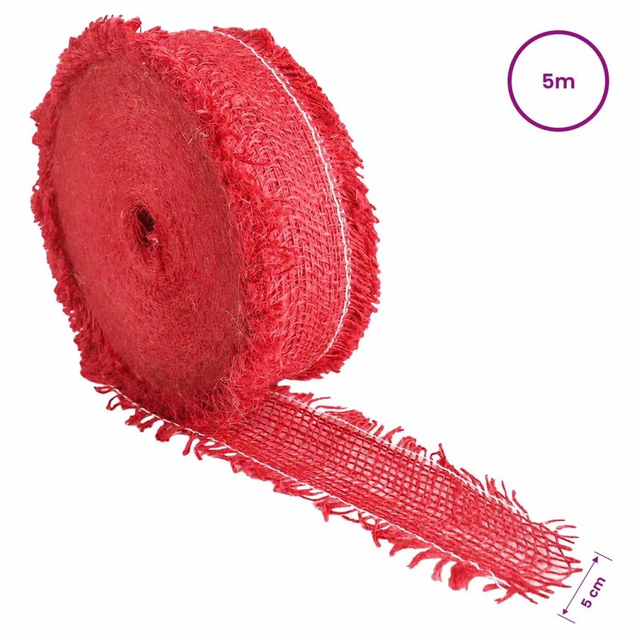 Rouleau de jute Rouge 5 x 500 cm - 6