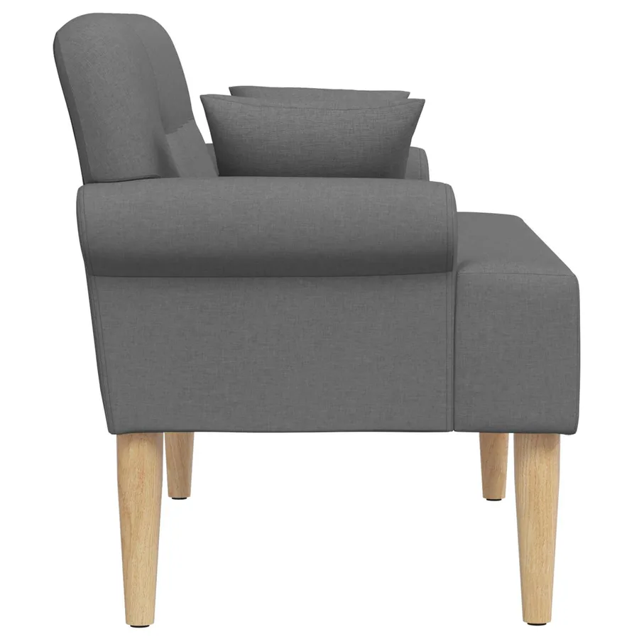 Canapé love seat avec capitonnage en boutons Gris foncé Tissu - 4