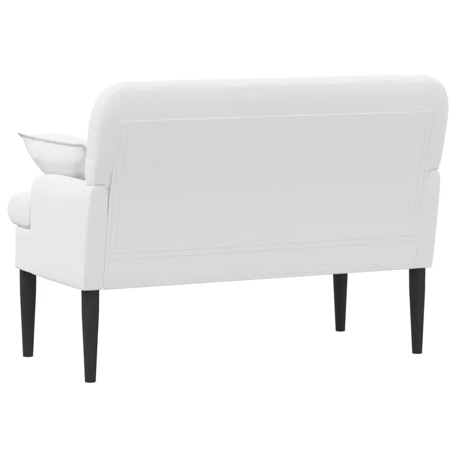 Canapé love seat avec capitonnage en boutons Blanc Tissu - 5