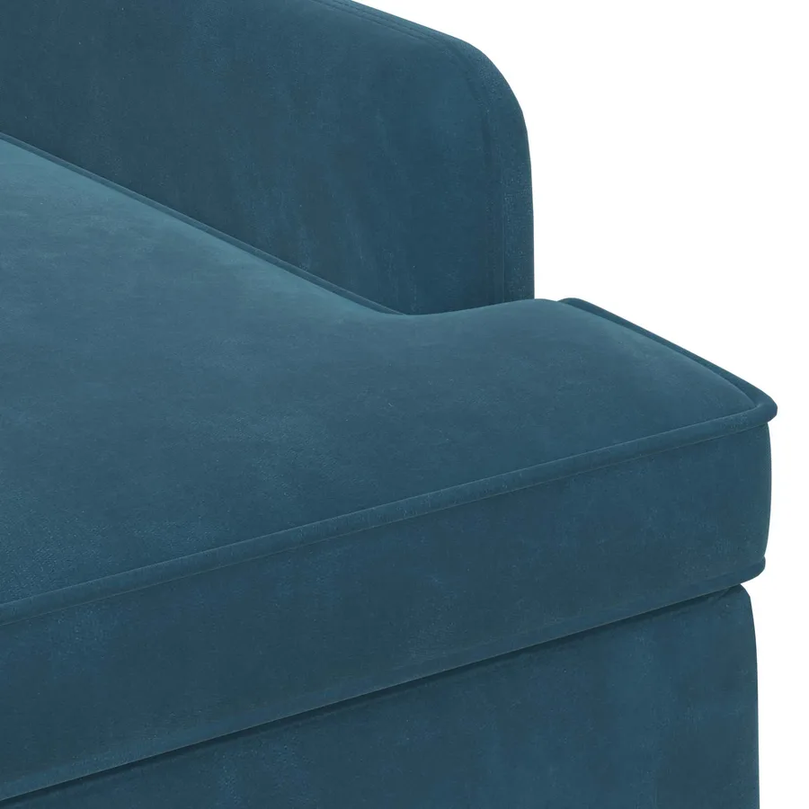 Canapé love seat avec capitonnage en boutons Bleu Velours - 6