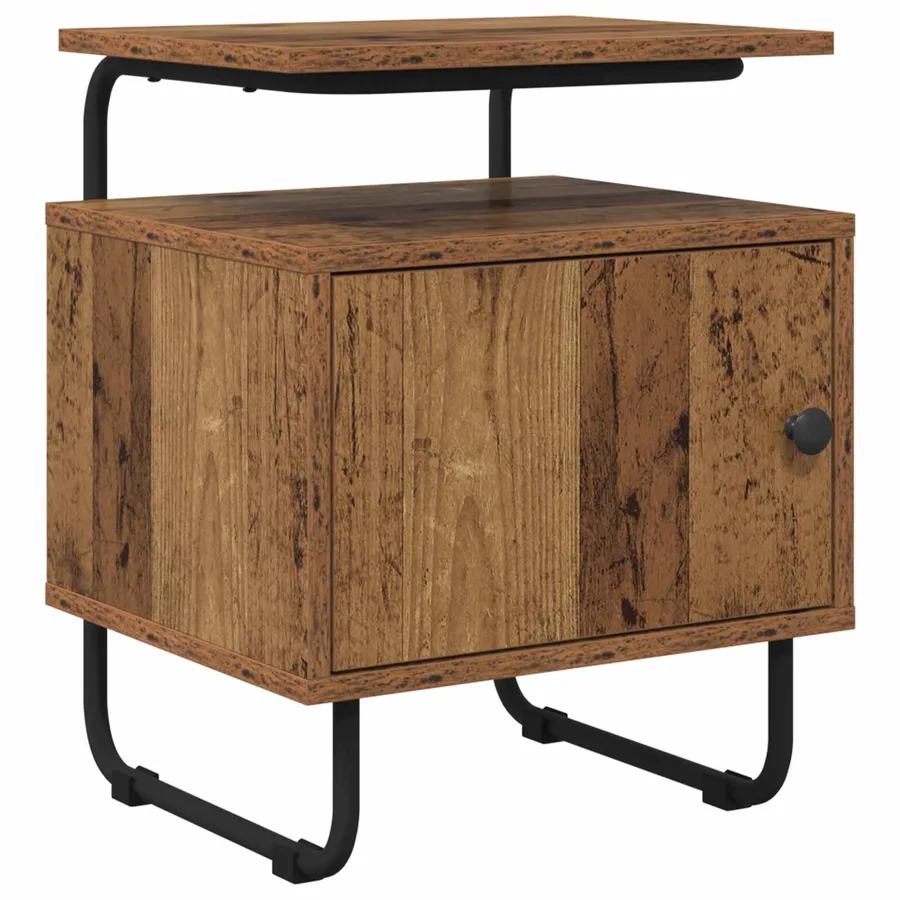 Table de chevet 2 pc Bois ancien Bois d'ingénierie - 3