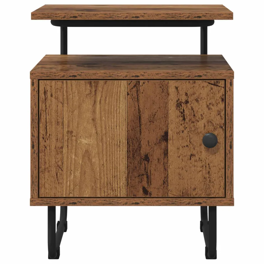 Table de chevet 2 pc Bois ancien Bois d'ingénierie - 5