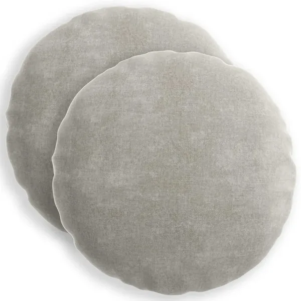 Housse de coussin 2 pcs HEERLEN Gris clair Ø 60 cm